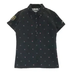 サイズ：M FILA GOLF フィラゴルフ  半袖ポロシャツ 総柄 ネイビー系 [240101335495]# ゴルフウェア レディース ストスト