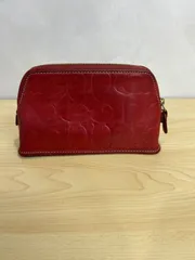 COACH コーチ シグネチャー レザー ポーチ メイクポーチ 化粧ポーチ