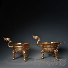 中国古美術 寿山石 呉昌碩作 龍鳳呈祥 置物 細密彫 賞物 名家作 書道具