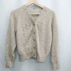 ◇ ⊇ nano universe ナノユニバース ウール混合 長袖 カーディガン サイズ36 ベージュ レディース E  【1412090054754】