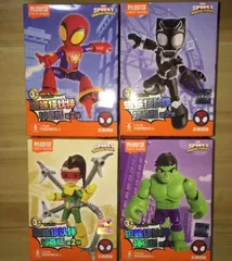 正規品 MARVEL スパイディーアメイジングフレンズ第2弾 4種セット フィギュア ブラックパンサー ハルク スパイダーマン スパイダーバース 海外 限定 布魯可
