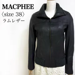 MACPHEE マカフィー トゥモローランド ラムレザー ジャケット レディース 羊革 本革 ブラック ウールリブ コンパクトシルエット 38 M相当