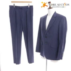 ■ ポール･スミス スーツ コレクション セットアップ アウター ボトムス ストライプ ポケット裏地花柄 メンズ L ブルー系 付属品付き