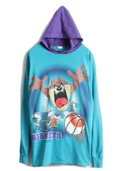 【お得なクーポン配布中!】 90s ワーナー タズマニアンデビル NBA ホーネッツ フード 長袖Tシャツのサムネイル