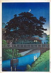 川瀬巴水 滝之川 約56×38.6cm 大サイズ 複製 ポスター 新版画 版画 木