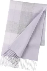 Elensia エレンシア ウール カシミヤ ブレンド リバーシブル マフラー レディース メンズ 洗える UVカット98%以上 チェック 30x186cm 160g プレゼント(アイスグレー, F)