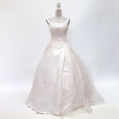 ウェディングドレス　中古　ピンクホワイト　7号TT　Aライン　結婚式　演奏会　ステージドレス　撮影衣装　W-310