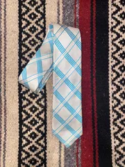 古着 ネクタイ 斜めストライプ 青 白