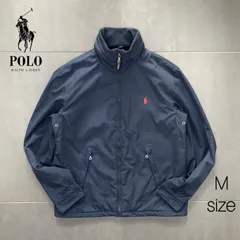 POLO ポロラルフローレン レッドポニー刺繍　ロールアップフード　ジップアップ ジャケット スイングトップ ネイビー　Mサイズ