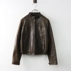 トゥモローランド デプレ DES PRES ラムレザージップアップジャケット 1/ブラウン 羊革 ブルゾン【2400014344226】