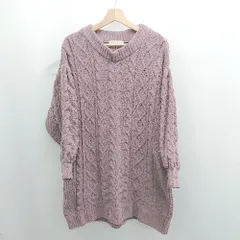 ◇ ⊇ MAJESTIC LEGON マジェスティックレゴン ローゲージ 長袖 ミニ丈 ニットワンピース サイズM ピンク系 レディース E  【1506130002680】