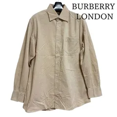 バーバリーロンドン　メンズ　シャツ　長袖　コーデュロイシャツ　長袖　ベージュ　チェック