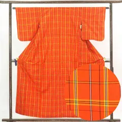 紬 羽織丈75cm 着物 身丈157cm 裄62cm 前幅22.5cm 後幅30cm 袖丈49cm 袷仕立 正絹（シルク）ランクA・美品 リサイクル