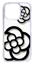 【新品未使用】iPhone15 Pro アイフォン15プロ クリア ハードケース ( カメリア(ブラック) ) カメリア 花柄 ブラック cl-ip15pro-03