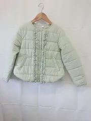◇ ⊇ apres les cours キッズ 子供服 ナイロン 中綿 長袖 ジャケット サイズ140 ミントグリーン系 女の子 E  【1506110014689】