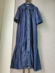 cacharel パフ袖 フリルロングドレス