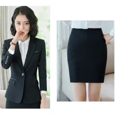 ☆ スカート×ブラック ☆ Mサイズ ☆ レディース ジャケット 上下セット秋冬春 ksuita01 スーツ レディース セットアップ 2点セット ジャケット パンツ クロップドパンツ 長袖 上下 大きいサイズ エレガント かわいい フェミニン きれいめ 上品
