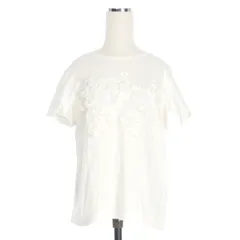 トリココムデギャルソン tricot COMME des GARCONS フラワー 刺繍 Tシャツ カットソー 半袖 ホワイト 白 TK-T052