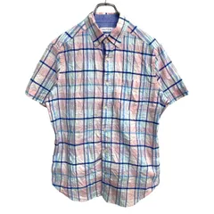 NAUTICA 半袖 チェックシャツ Sサイズ ノーティカ クラシックフィット ピンク ブルー 古着卸 アメリカ仕入 t2406-3628