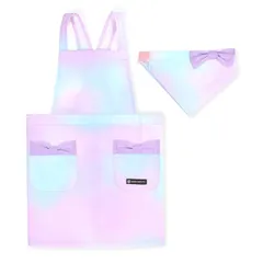 COLORFUL CANDY STYLE 新品  バッククロス子どもエプロン 100～120cm 撥水ノーアイロン オーロラカラー 子供用 子供 エプロン 三角巾 セット キッズエプロン 幼児 小学生 可愛い かわいい おしゃれ 女の子 小学校