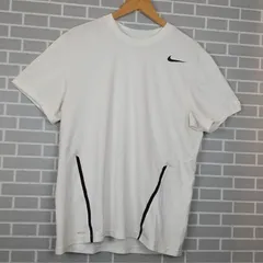 M1-00444 【Mens】 NIKE(ナイキ) 半袖 Tシャツ (L) /白 表、右側襟に小さいシミ有 襟回りに毛玉有 表、右側に汚れ有 裏、左側に汚れ有 N-4