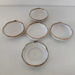 〇小皿 5客 白 茶淵 木箱付