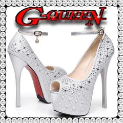 【新品】72801【銀】 ストラップ付ビジュオープントゥパンプス キャバ ヒール サンダル ハイヒール ドレス 結婚式 パーティ お呼ばれ 披露宴 にもお勧めです 【22.5cm~24.5cm】