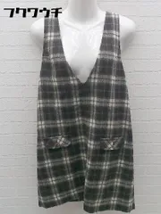 ◇ Perle Peche ペルルペッシュ チェック ノースリーブ 膝丈 ワンピース サイズ38 ブラウン ホワイト レディース 【中古】 【1002801389376】のサムネイル