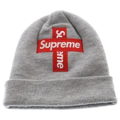 SUPREME (シュプリーム) 20AW ×New Era Cross Box Logo Beanie ニューエラ クロスボックスロゴ ビーニー ニットキャップ 帽子 グレー/レッド