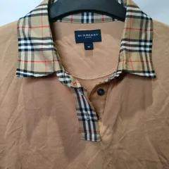 20【美品】BURBERRY GOLF バーバリートップス ポロシャツ Mサイズ  半袖 ベージュ チェック 高級 ブランド