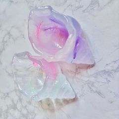 ✨海の宝石🐚✨  虹色に輝く貝殻の小物入れ🫧  フェザーとドライフラワーを閉じ込めて…💖  あなただけの特別な宝物に💎✨　レジンでハンドメイド　匿名配送　送料無料