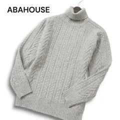 美品★ LANEROSSI FILATI FOR ABAHOUSE アバハウス 秋冬 ウール タートルネック ニット セーター Sz.44　メンズ グレー