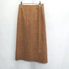 ◇ ⊇ URBAN RESEARCH スリット加工 フェイクスエード 膝下丈 タイト スカート サイズ36 ブラウン レディース E  【1502060028042】