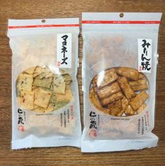 仁の蔵あられチャック袋　70ｇみりん焼　70ｇマヨネーズ　各１袋