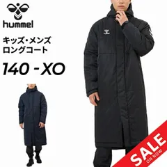 ヒュンメル 中わたコート ベンチコート メンズ ジュニア hummel 中綿 ロングコート  アウター 140cm 160cm S-XOサイズ 大人 男性 子ども キッズ はっ水 防風   黒 紺 青 スポーツウェア ウエア  /HAW8107