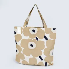 新品 マリメッコ トートバッグ ウニッコ オフホワイト×ベージュ×ダークブルー 069915 185 (074650 185)