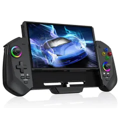 スイッチ コントローラー 7色RGBライト 携帯モード専用コントローラー for Switch グリップ コントローラープログラム編集機能 ジャイロセンサー搭載 振動 連射機能 有線接続モード Switch/OLEDに対応