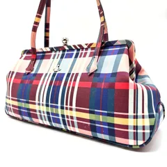 ?希少? VivienneWestwood ヴィヴィアンウエストウッド ハンドバッグ パーティバッグ オーブ金具 モード系 がま口 ロゴプレート オーブ柄 チェック柄 ヴィンテージ マルチカラー ユニセックス 男女兼用 メンズ レディース