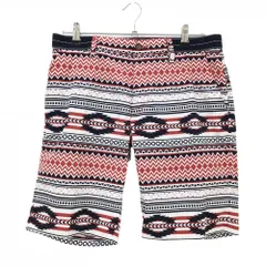 【美品】アディダス ハーフパンツ レッド×ネイビー×白 総柄 メンズ L/G ゴルフウェア adidas