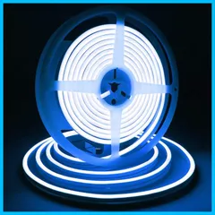 【人気商品】12V ledネオンライト 5m LEDテープ 120LEDs/m コネクター付属 高輝度 防水 調光可能 イドミせ 切断可能 間接照明 装飾用 (ブルー)
