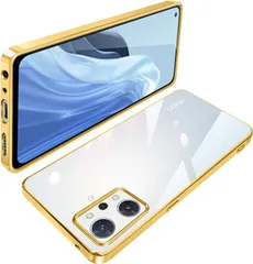 【在庫処分】OPPO Reno9 A ケース OPPO Reno7 A ケース クリア TPU 透明 OPG04 A201OP 薄型 軽量 カバー スマホケース 耐衝撃 メッキ加工 ソフトケース 人気 カバー ワイヤレス充電対応(ゴールド)
