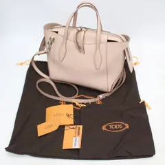 IS606)【超美品】トッズ TOD'S トートバッグ ミニ XBWAOSA0100RIAM030 レザー製 ショルダーバッグ 2WAY ショッピング バッグ ベージュピンク系 レディース