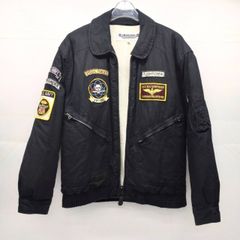 中古 HOUSTON ヒューストン 稀少 ヴィンテージ 中綿 ミリタリージャケット ブラック M コットン100％ US.NAVY 海軍 ジャンパー アウター メンズ