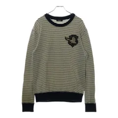 BALMAIN (バルマン) ワッペン付き ボーダー 長袖Tシャツ ネイビー/ホワイトのサムネイル