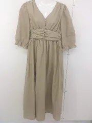 ◇ fifth フィフス 七分袖 ロング ワンピース サイズM ベージュ系 レディース  【中古】 【1206220006382】