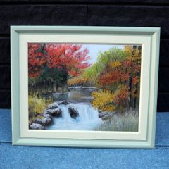 カナダロ― レシャン高原の秋の紅葉 水彩画 フレーム付き カナダロ― レシャン高原の秋の紅葉 水彩画 フレーム付き - メルカリ