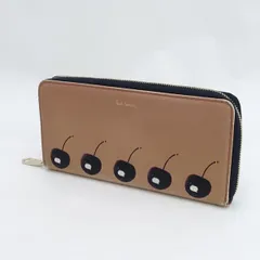 Paul Smith / ポールスミス ◆ラウンドファスナー長財布/スティルライフブルーム チェリー/ピンク 【財布/サイフ/ウォレット/wallet/コイン】 レディースファッション【中古】 