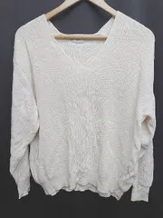 ◇ ⊇ URBAN RESEARCH DOORS コットン100% 長袖 ニット　セーター サイズF アイボリー レディース P  【1409090034602】