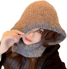 BomberRabbit バラクラバ ニット レディース おしゃれ かわいい( ブラウン,  56.0-58.0 cm)