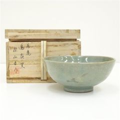 高麗青磁雲鶴象嵌茶碗（共箱） - メルカリ